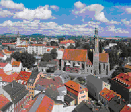 Blick vom Turm der Johanniskirche zur Klosterkirche  zu Zittau